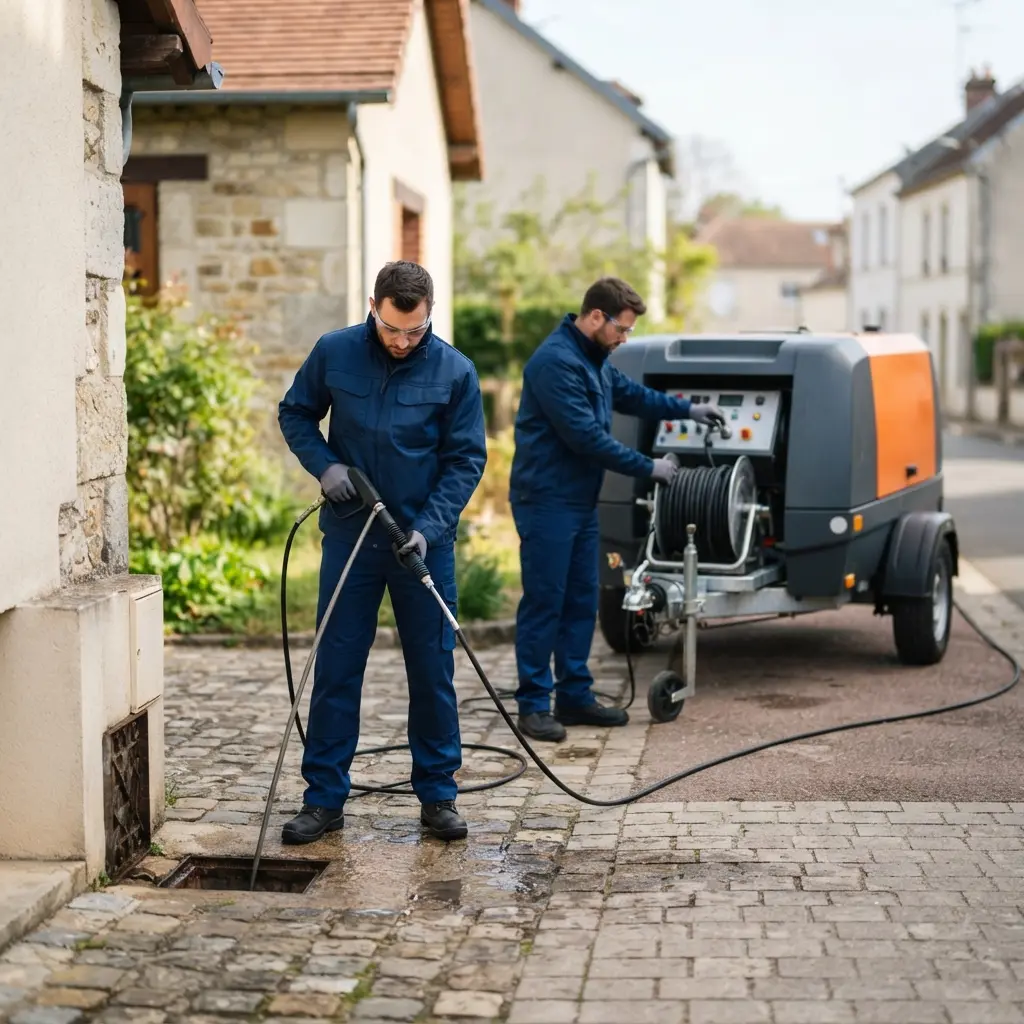 Les étapes de l’intervention d’hydrocurage à Lieusaint