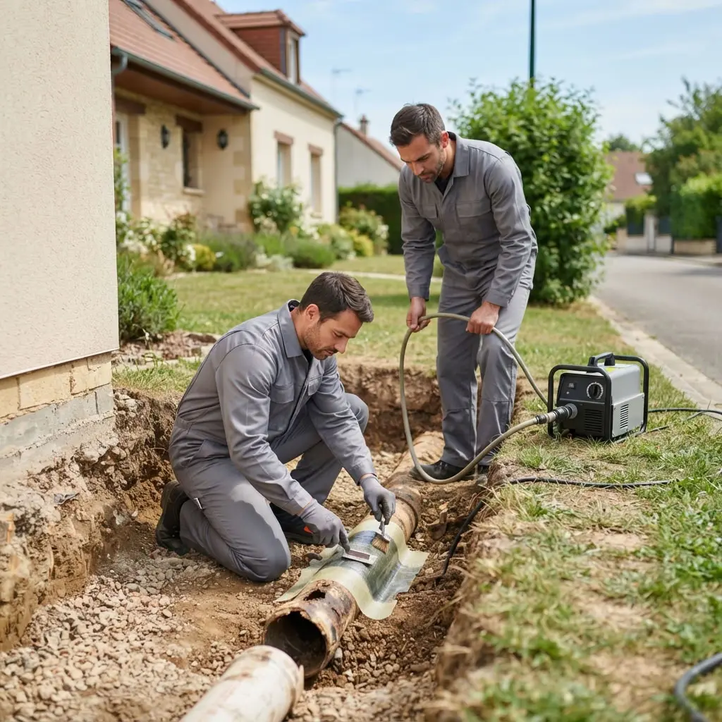 Comment se déroule la réfection de canalisation à Chanteloup-les-Vignes ?